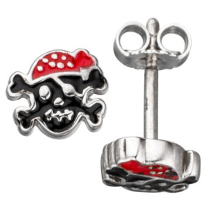 Halloween Schmuck: Kinder Ohrstecker Jolly Roger