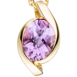 Weihnachtsangebote | Anhänger 333 Gelbgold mit Amethyst lila