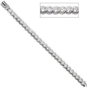 Armband 925 Silber mit Zirkonia weiß rund gefasst