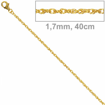 Doppelankerkette 333 Gelbgold 1,7 mm 40 cm