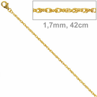 Doppelankerkette 333 Gelbgold 1,7 mm 42 cm