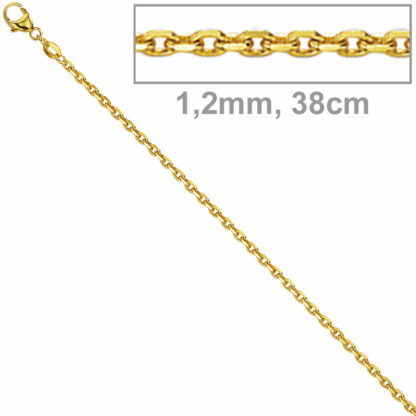 Ankerkette 14k Gelbgold 38 cm 1,2 mm