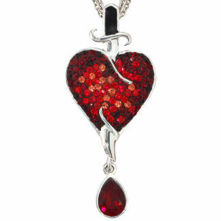 Collier "Herz" 925 Sterling Silber mit Swarovski Kristallen rot