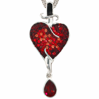 Collier "Herz" 925 Sterling Silber mit Swarovski Kristallen rot