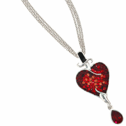 Collier "Herz" 925 Sterling Silber mit Swarovski Kristallen rot – Bild 3