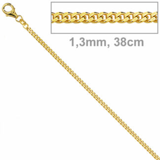 Panzerkette 333 Gelbgold 1,3 mm 38 cm