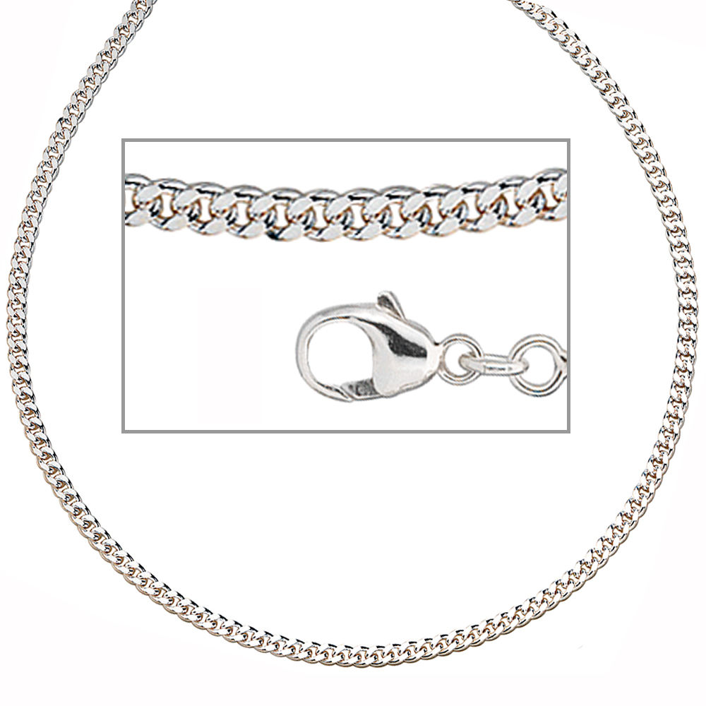 MATERIA Collier Halskette Damen 925 Sterling Silber Spitz-Ankerkette Frauen Kette 5mm breit 45cm mit Schmuck Etui 