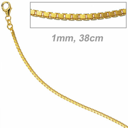 Venezianerkette 333 Gelbgold 1,0 mm 38 cm