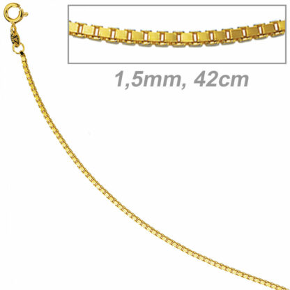 Venezianerkette 333 Gelbgold 1,5 mm 42 cm