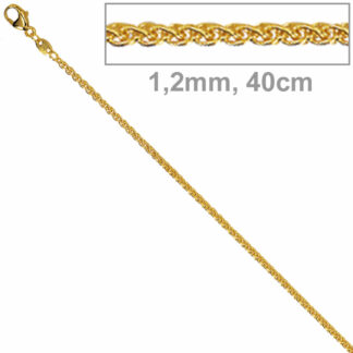 Zopfkette 333 Gelbgold 1,2 mm 40 cm