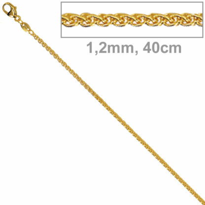 Zopfkette 333 Gelbgold 1,2 mm 40 cm