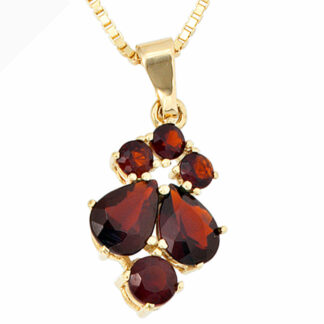 Anhänger 333 Gelbgold mit Granat Edelsteinen
