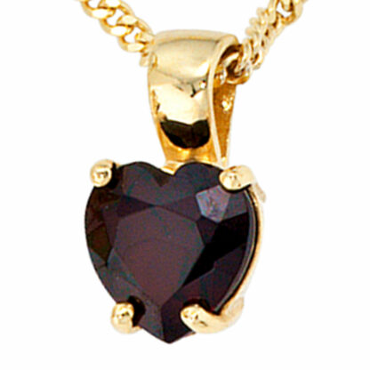 Anhänger "Herz" 333 Gelbgold mit Granat