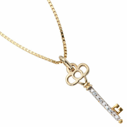Anhänger "Schlüssel" 333 Gelbgold mit Zirkonia – Bild 2