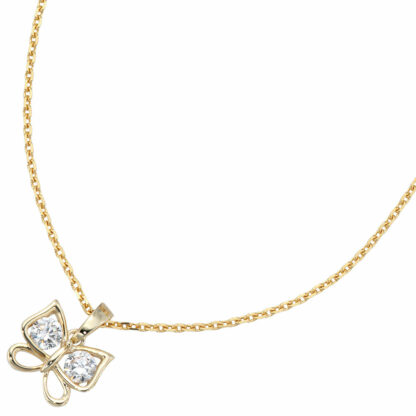 Anhänger "Schmetterling" 333 Gelbgold mit Zirkonia – Bild 2