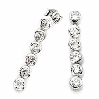Ohrstecker 925 Sterling Silber mit 12 Zirkonia weiß
