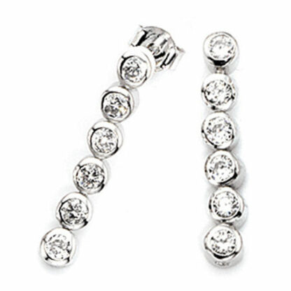 Ohrstecker 925 Sterling Silber mit 12 Zirkonia weiß
