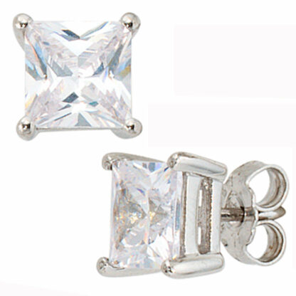 Ohrstecker 925 Sterling Silber mit Zirkonia weiß
