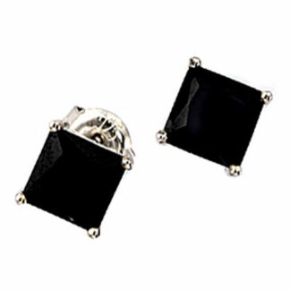 Ohrstecker 925 Sterling Silber mit Zirkonia schwarz quadratisch
