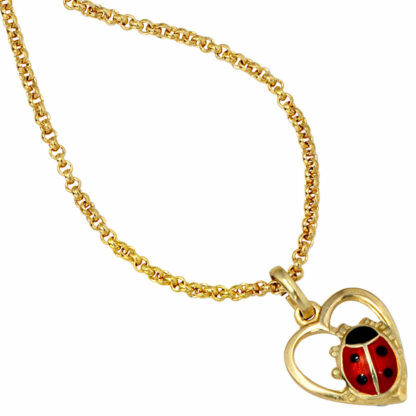 Anhänger "Herz mit Marienkäfer" 333 Gold – Bild 3