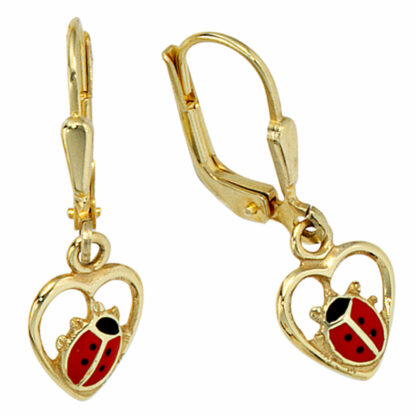Boutons "Herz mit Marienkäfer" 333 Gold