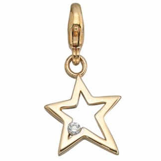 Einhänger "Stern" 333 Gelbgold Zirkonia