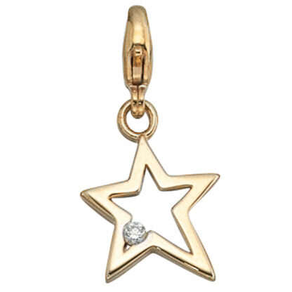 Einhänger "Stern" 333 Gelbgold Zirkonia