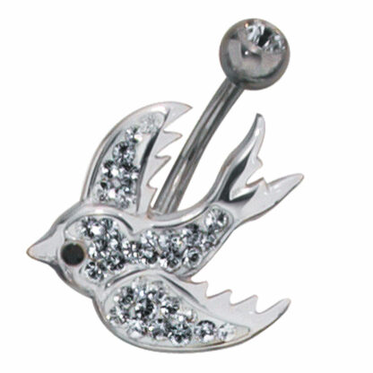 Piercing "Schwalbe" 925 Silber und Titan mit Swarovski Elements – Bild 3