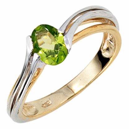 Ring 333 Gelb-/ Weißgold mit Peridot