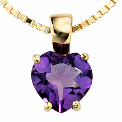 Anhänger "Herz" 333 Gold mit Amethyst