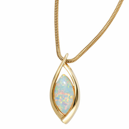 Anhänger 375 Gelbgold mit Opal (synth.)
 – Bild 3