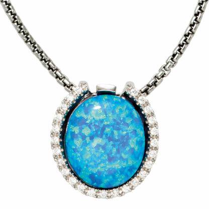 Anhänger 925 Silber mit einem Opal (synth.) und Zirkonia weiß
 – Bild 3