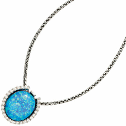 Anhänger 925 Silber mit einem Opal (synth.) und Zirkonia weiß
 – Bild 4