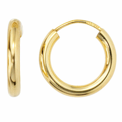 Creolen 585 Gelbgold – Bild 3