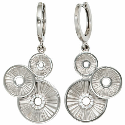 Creolen 925 Silber mit Saphiren weiß

