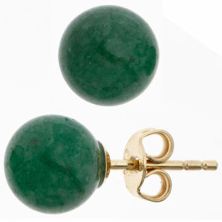 Ohrstecker 333 Gelbgold mit Aventurin grün