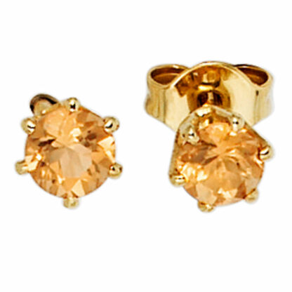 Ohrstecker 585 Gelbgold mit Citrinen
