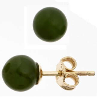 Ohrstecker 8k (333) Gelbgold mit Jade grün
