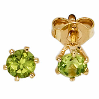 Ohrstecker 585 Gelbgold mit Peridoten
