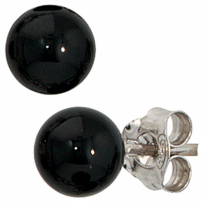 Ohrstecker 925 Silber und Onyx schwarz
