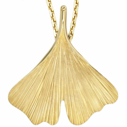 Anhänger "Ginko" 375 Gelbgold