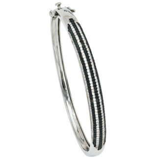 Armreif 925 Silber mit Zirkonia schwarz/ weiß
