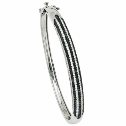 Armreif 925 Silber mit Zirkonia schwarz/ weiß
