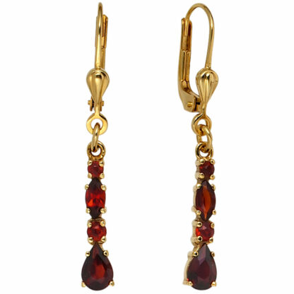 Boutons 375 Gelbgold mit Granat
