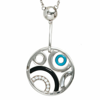 Collier 925 Silber mit Zirkonia und Lackenlage
