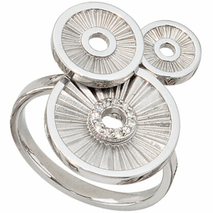 Ring 925 Silber mit Saphiren weiß – Bild 2
