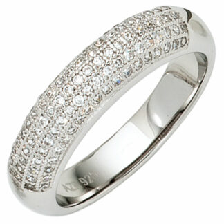 Ring 925 Silber mit Zirkonia weiß facettiert