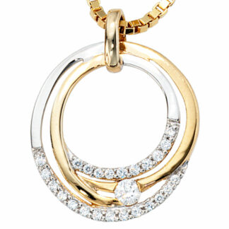 Anhänger 333 Gelbgold mit Zirkonia Rundform

