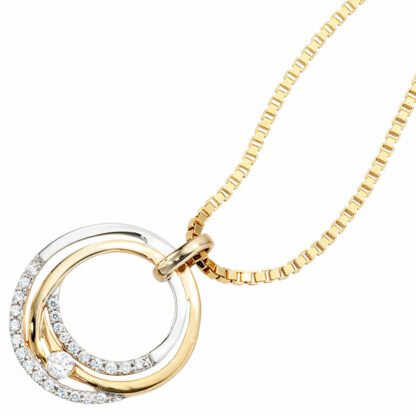 Anhänger 333 Gelbgold mit Zirkonia Rundform
 – Bild 2