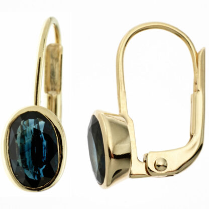 Boutons 333 Gelbgold mit Blue Saphiren
